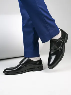 Alberto Torresi Men's Toro Black Double Monk Straps