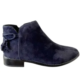 CHRISSIE DAWN Navy Suede Ankle Boots