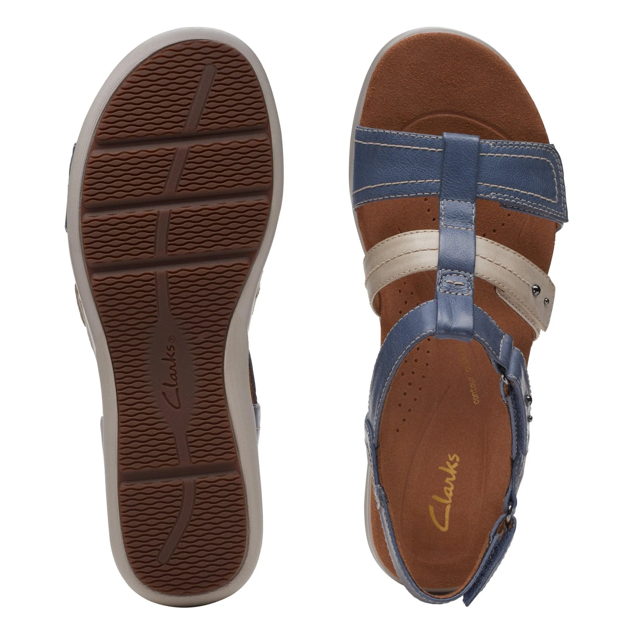 Clarks Women's Kitly Step Denim Sandals