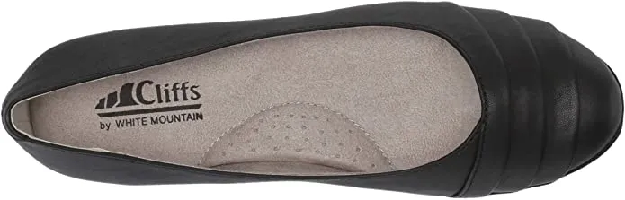 CLIFFS BY WHITE MOUNTAIN Women's Clara Flat Shoes  Color Black/Burnished/Smooth Size 6M