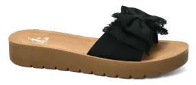 Corky's Footwear Spray Tan Canvas Sandal Slide - Black