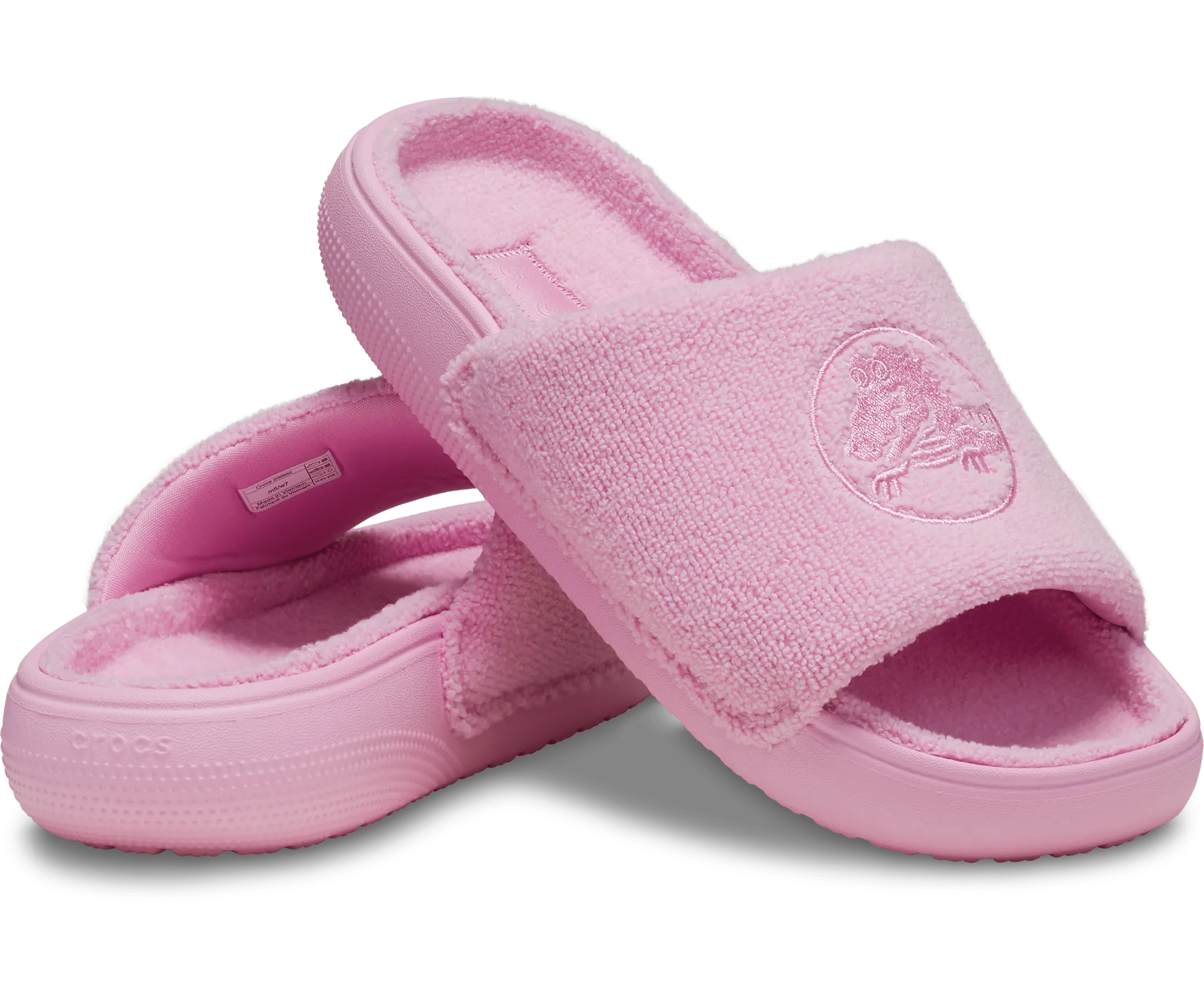 Crocs Unisex Classic Towel Slide - Pink Tweed