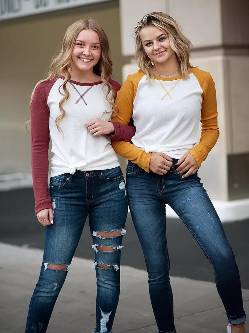 Long sleeve Thermal Baseball Tee