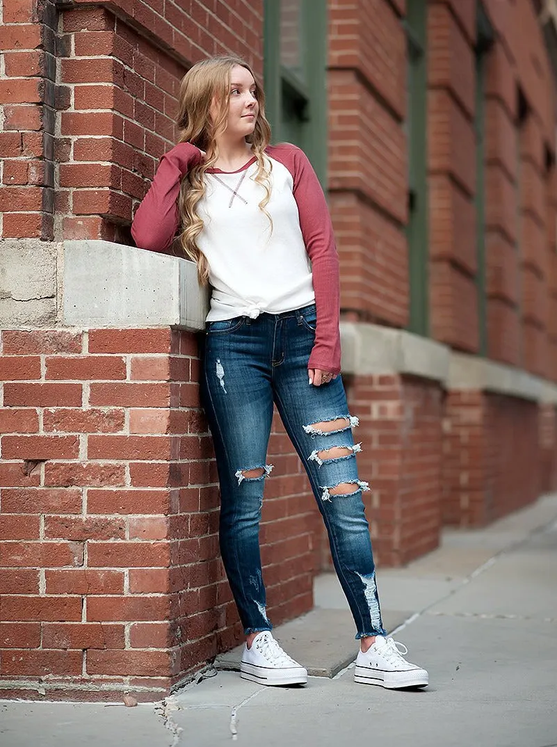 Long sleeve Thermal Baseball Tee