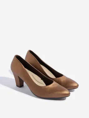 LUNA BLU Brown Block Pump Shoes