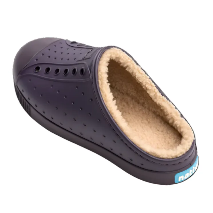 Native Fleece Lined Purple Clogs for Toddlers/Kids