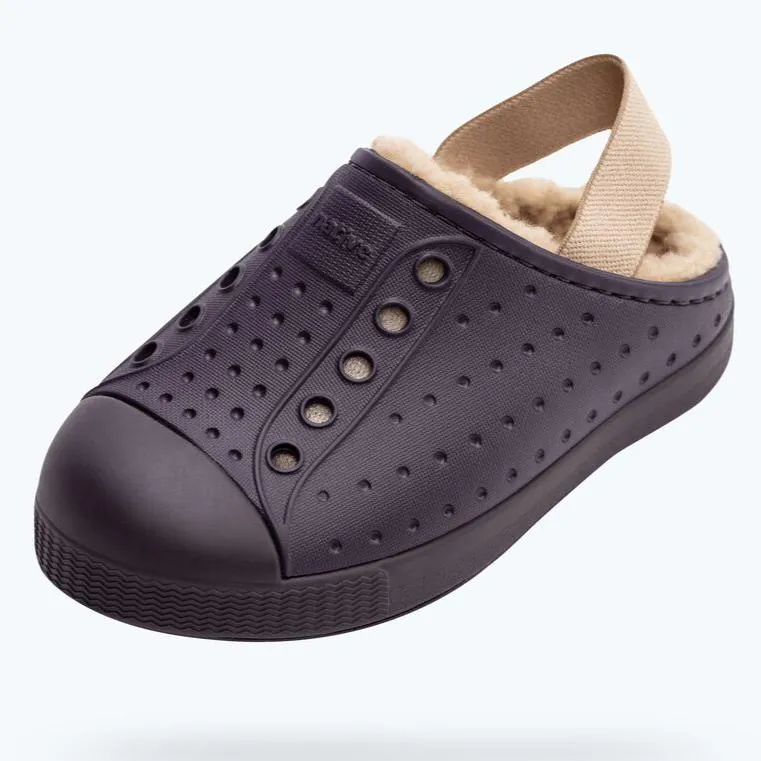 Native Fleece Lined Purple Clogs for Toddlers/Kids