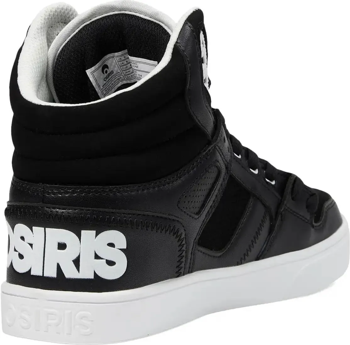 Osiris Clone Black Black White Mens Skate Hi Top Trainers