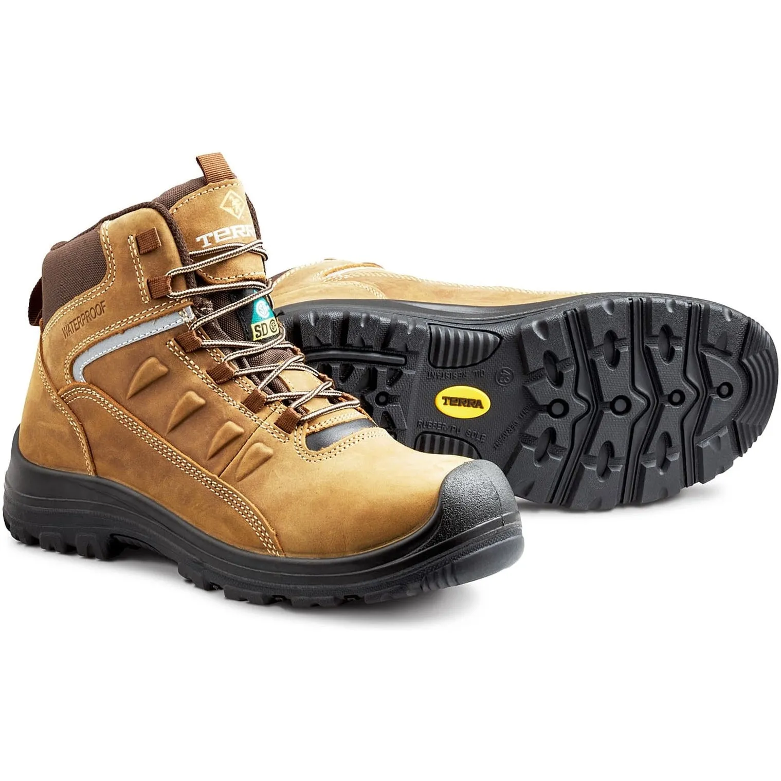 Terra Men's Findlay 6" Comp Toe WP Safety Work Boot -Brown- R5204B
