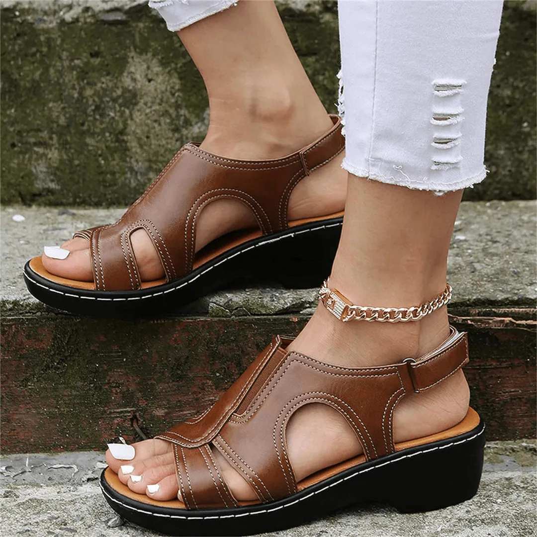 TGG Premium Orthopedic Leather Wedge Sandals