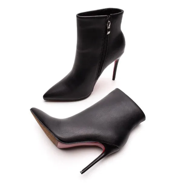 Women's Autumn/Winter High-Heeled Ankle Boots With Red Bottom