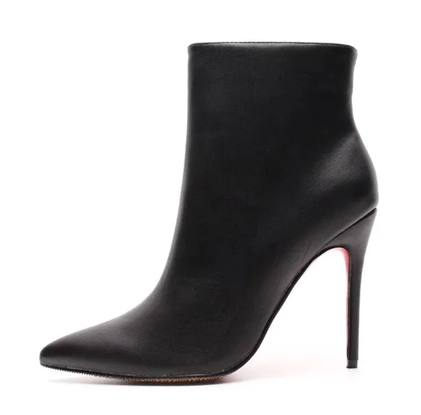 Women's Autumn/Winter High-Heeled Ankle Boots With Red Bottom