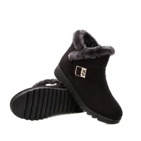 Women's Autumn/Winter Warm Waterproof Anti-Slip Ankle Boots With Faux Fur Lining