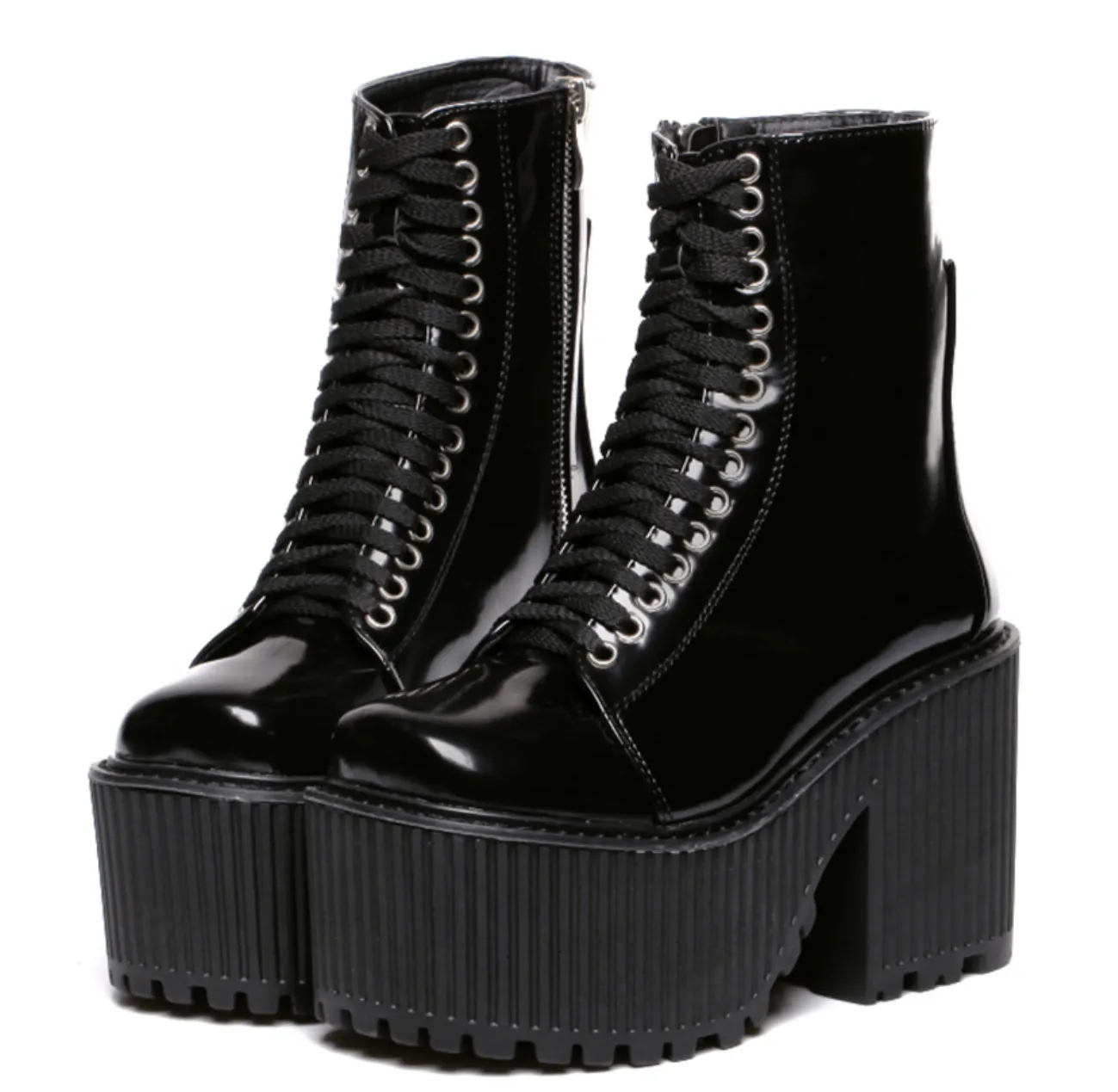 Women's Spring/Autumn Thick Heels Lace-Up Ankle Boots
