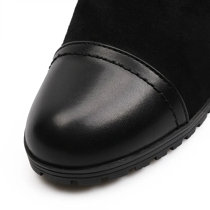 Women's Winter Suede Leather High Heel Ankle Boots